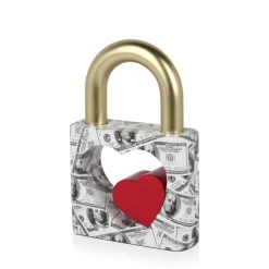 Wealth Padlock 28cm Gold Resin Indoor Sculpture
