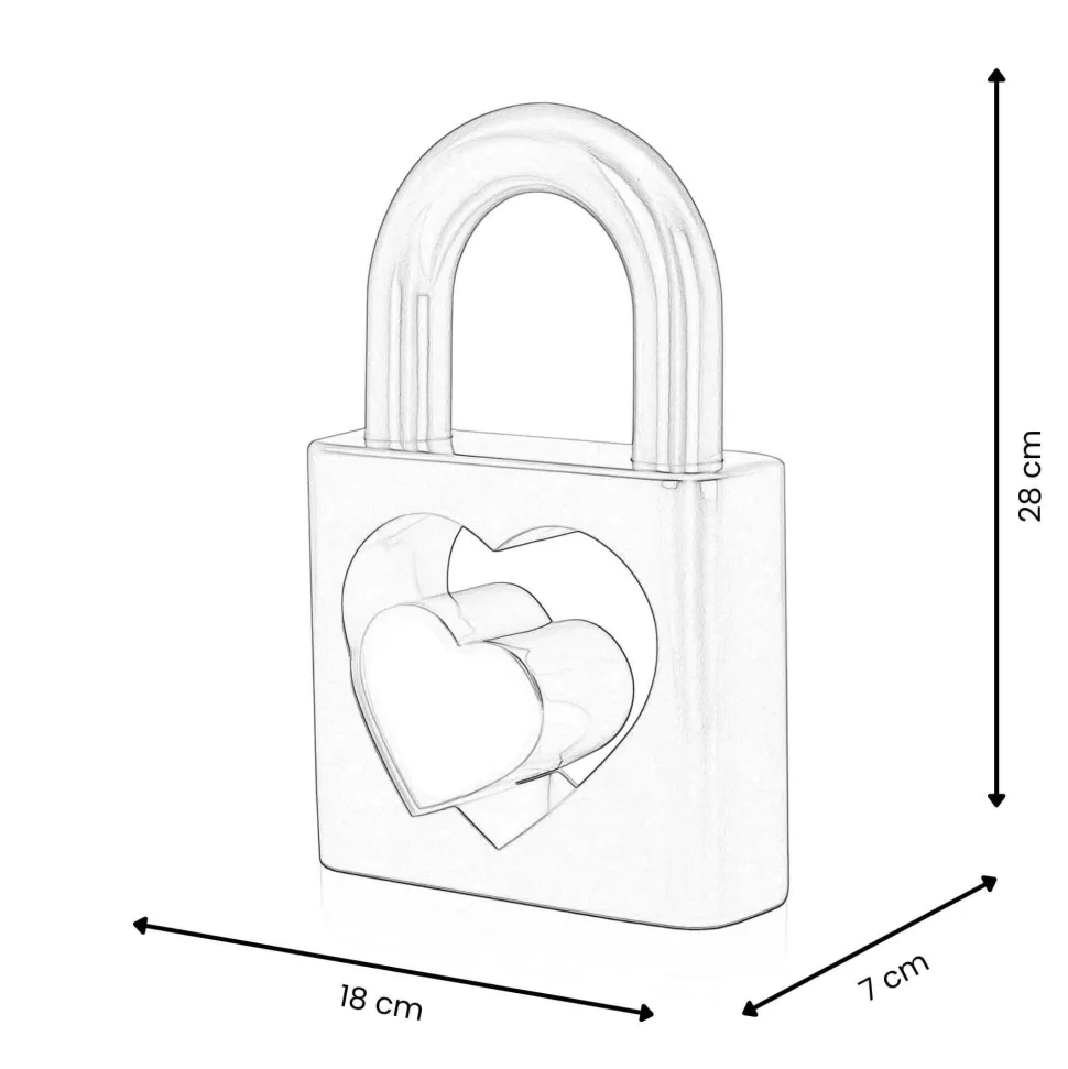 Wealth Padlock 28cm Gold Resin Indoor Sculpture