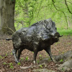 Wild Boar Life-Size Bronze Metal Garden Statue