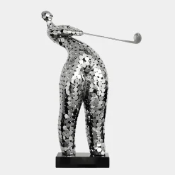 Zen Golf 86cm Silver Metal Indoor Sculpture