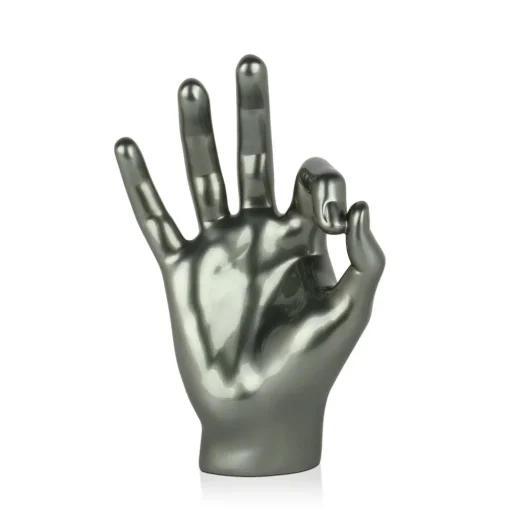 Zen Hand 27cm Anthracite Resin Indoor Sculpture