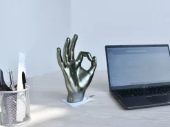 Zen Hand 27cm Anthracite Resin Indoor Sculpture