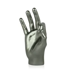 Zen Hand 27cm Anthracite Resin Indoor Sculpture