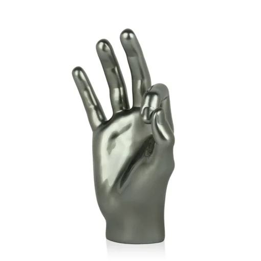 Zen Hand 27cm Anthracite Resin Indoor Sculpture