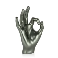 Zen Hand 27cm Anthracite Resin Indoor Sculpture