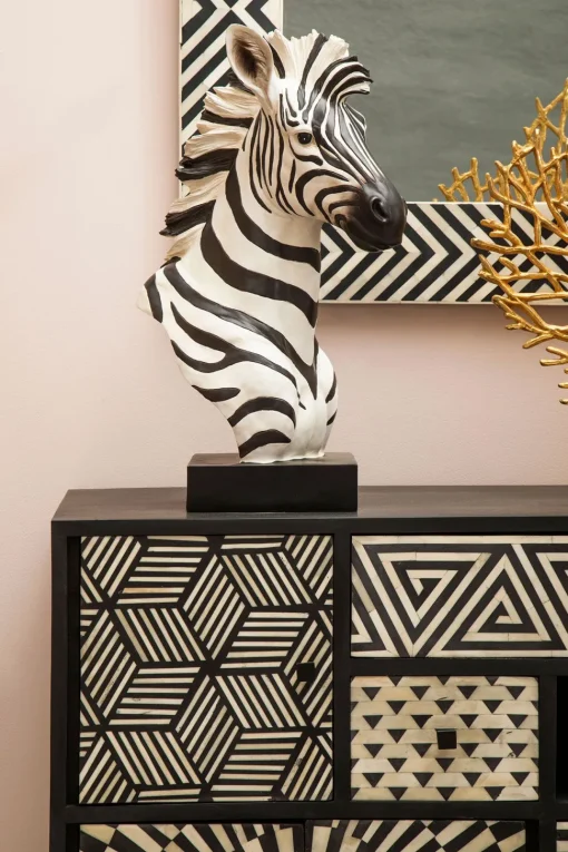 Zen Zebra 54cm Resin Indoor Sculpture
